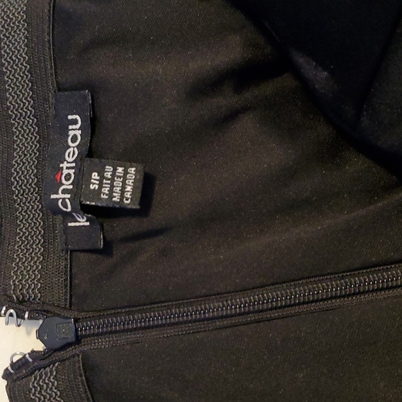 Formal Le Chateau black satin dress in size small - Picture 2 of 4